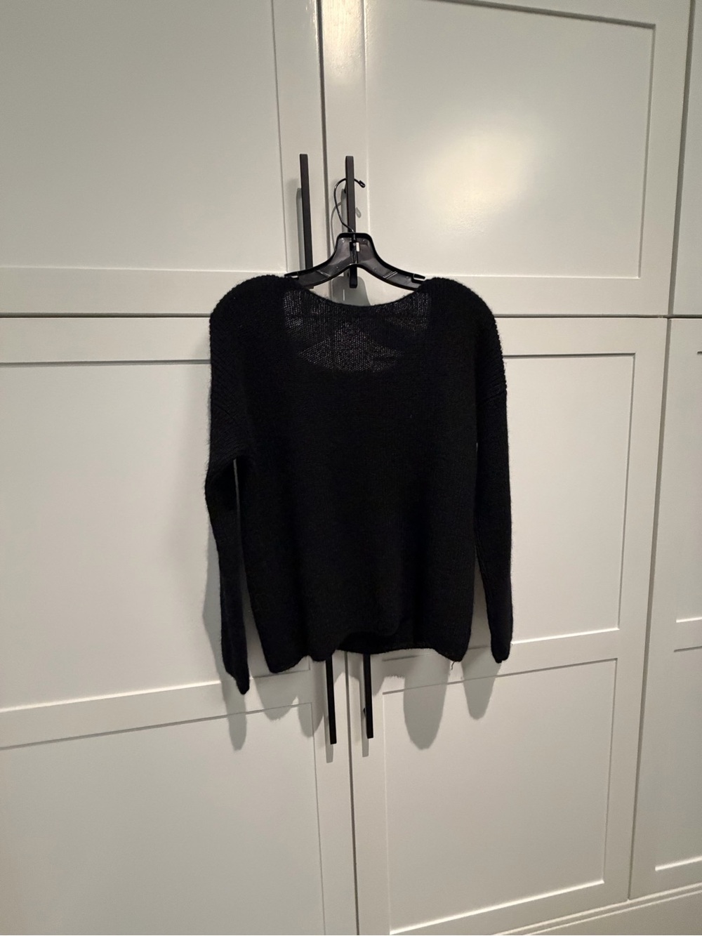 Black Women's V-Neck Tie-Back Sweater by Sezane